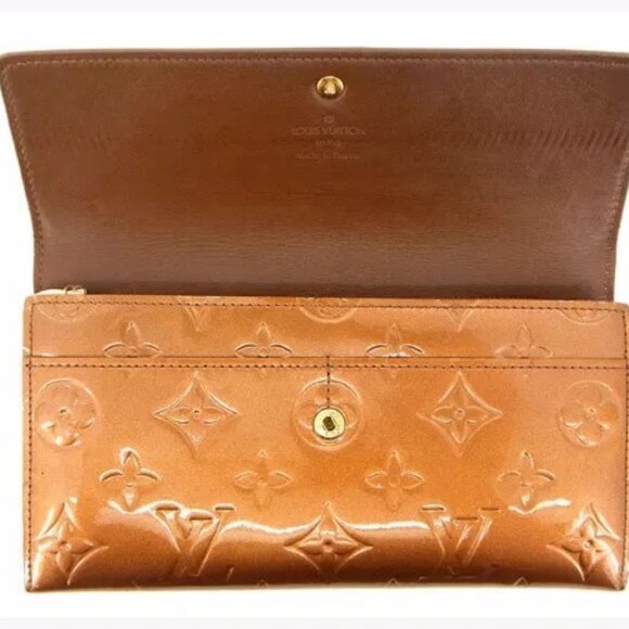 Louis Vuitton Wallet Purse Long Wallet Vernis Bronze Woman Authentic - Picture 9 of 11